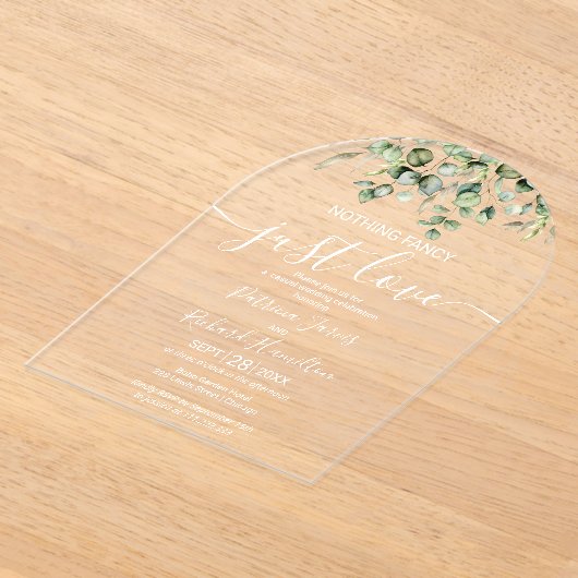 Greenery Eucalyptus Wedding Acryl Uitnodigingen (Laagn)