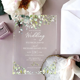 Greenery Eucalyptus Wedding Acryl Uitnodigingen