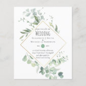 Greenery Eucalyptus Wedding BUDGET nodigt uit (Voorkant)