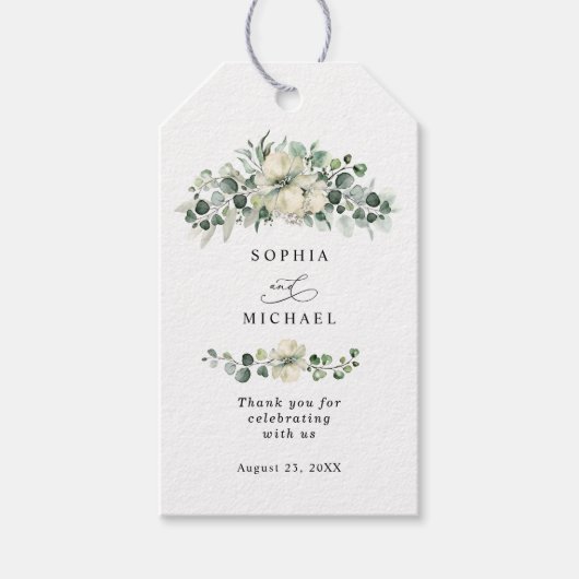 Greenery Eucalyptus Wedding Cadeaulabel (Voorkant)