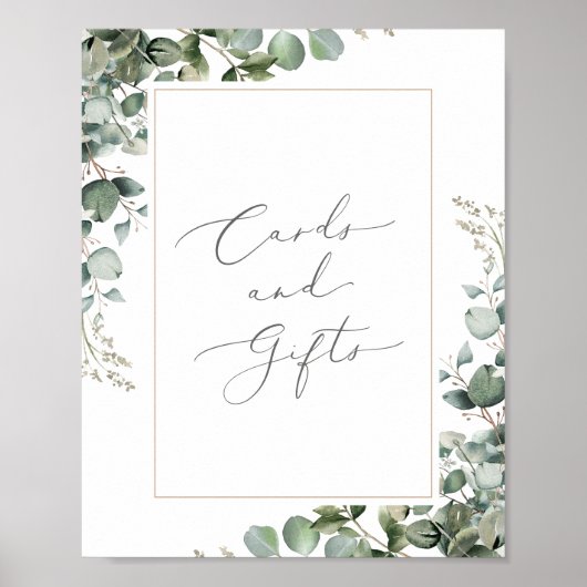 Greenery Eucalyptus Wedding Cards and Gifts Sign Poster (Voorkant)