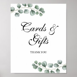 Greenery Eucalyptus Wedding Cards and Gifts Sign Poster