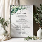 Greenery Eucalyptus Wedding Ceremony Program Sign Poster