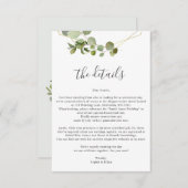 Greenery Eucalyptus Wedding Details Informatiekaartje (Voorkant / Achterkant)