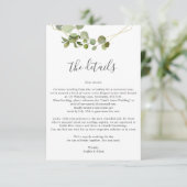 Greenery Eucalyptus Wedding Details Informatiekaartje (Staand voorkant)