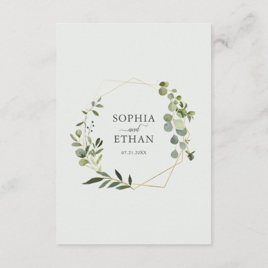 Greenery Eucalyptus Wedding Details Informatiekaartje (Achterkant)