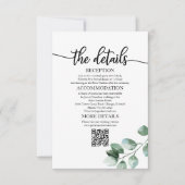 Greenery Eucalyptus Wedding Details QR RSVP Kaartje (Voorkant)