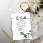 Greenery Eucalyptus Wedding Details QR RSVP Kaartje