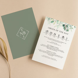 Greenery Eucalyptus Wedding Details Tijdlijn Informatiekaartje
