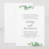 Greenery Eucalyptus Wedding | Elegant Botanical Kaart (Voorkant / Achterkant)