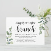 Greenery Eucalyptus, Wedding Elopement Brunch Kaart (Staand voorkant)