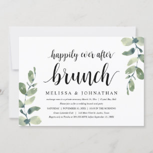 Greenery Eucalyptus, Wedding Elopement Brunch Kaart