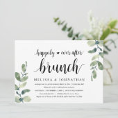 Greenery Eucalyptus, Wedding Elopement Brunch Kaart (Staand voorkant)