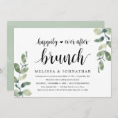 Greenery Eucalyptus, Wedding Elopement Brunch Kaart (Voorkant / Achterkant)