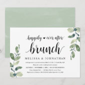 Greenery Eucalyptus, Wedding Elopement Brunch Kaart (Voorkant / Achterkant)