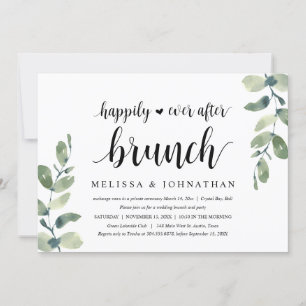 Greenery Eucalyptus, Wedding Elopement Brunch Kaart