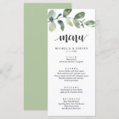 Greenery Eucalyptus Wedding Elopement Dinner Menu (Voorkant / Achterkant)
