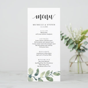 Greenery Eucalyptus Wedding Elopement Menu