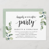 Greenery Eucalyptus, Wedding Elopement Party Kaart (Voorkant / Achterkant)