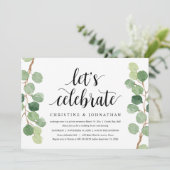 Greenery Eucalyptus, Wedding Elopement Party Kaart (Staand voorkant)