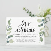 Greenery Eucalyptus, Wedding Elopement Party Kaart (Staand voorkant)