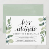 Greenery Eucalyptus, Wedding Elopement Party Kaart (Voorkant / Achterkant)