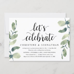 Greenery Eucalyptus, Wedding Elopement Party Kaart