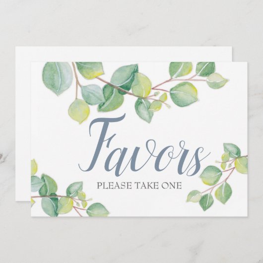 Greenery Eucalyptus Wedding for Sign Kaart (Voorkant / Achterkant)