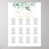 Greenery Eucalyptus Wedding Gold 12-tafelkleuring Poster (Voorkant)
