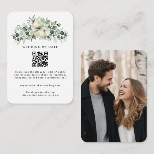 Greenery Eucalyptus Wedding Informatiekaartje (Voorkant / Achterkant)