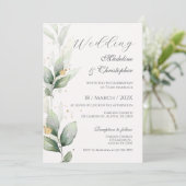 Greenery Eucalyptus Wedding Invitation Kaart (Staand voorkant)