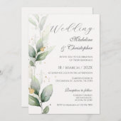 Greenery Eucalyptus Wedding Invitation Kaart (Voorkant / Achterkant)