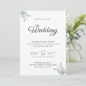 Greenery Eucalyptus Wedding Invitation Kaart (Staand voorkant)