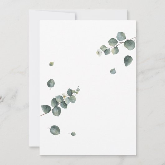 Greenery Eucalyptus Wedding Invitation Kaart (Achterkant)