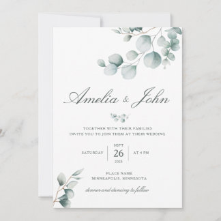 Greenery Eucalyptus Wedding Invitation Kaart