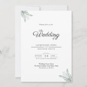 Greenery Eucalyptus Wedding Invitation Kaart (Voorkant)