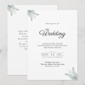 Greenery Eucalyptus Wedding Invitation Kaart (Voorkant / Achterkant)