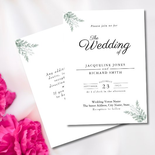 Greenery Eucalyptus Wedding Invitation Kaart