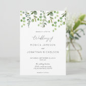 Greenery Eucalyptus Wedding Kaart (Staand voorkant)