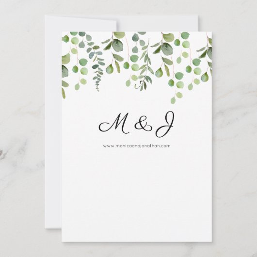 Greenery Eucalyptus Wedding Kaart (Achterkant)