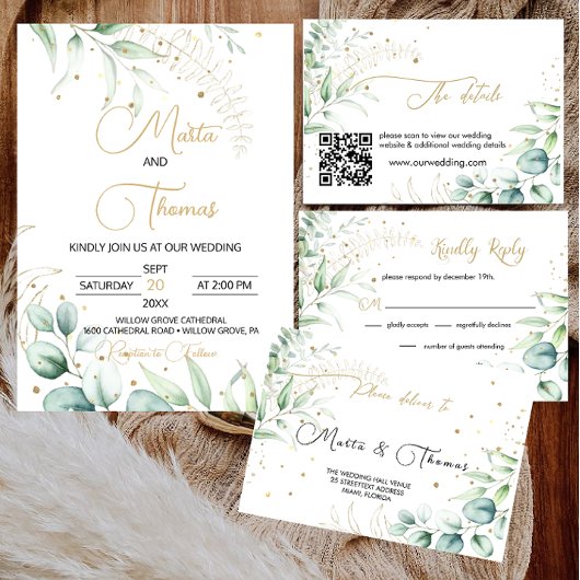 Greenery Eucalyptus Wedding Kaart