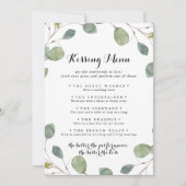 Greenery Eucalyptus Wedding Kissing Menu Game Kaar (Voorkant)
