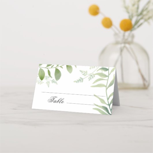 Greenery Eucalyptus Wedding Plaatskaartje (Voorkant)