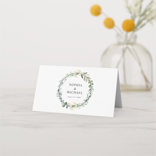 Greenery Eucalyptus Wedding Plaatskaartje (Achterkant)