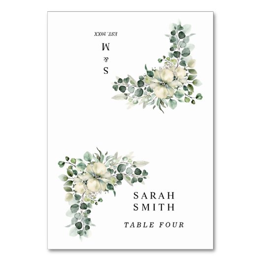 Greenery Eucalyptus Wedding Place Cards Kaart (Voorkant)