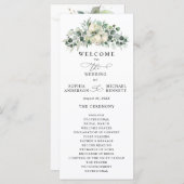 Greenery Eucalyptus Wedding Programmakaart (Voorkant / Achterkant)