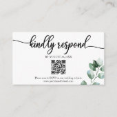 Greenery Eucalyptus Wedding QR Online RSVP Informatiekaartje (Voorkant)