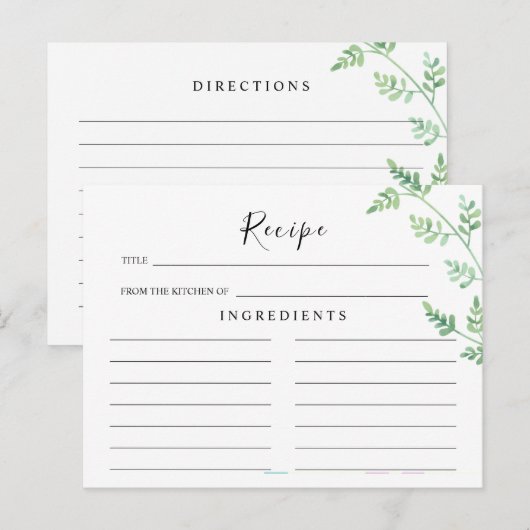 Greenery Eucalyptus Wedding Recipcard Briefkaart (Voorkant / Achterkant)