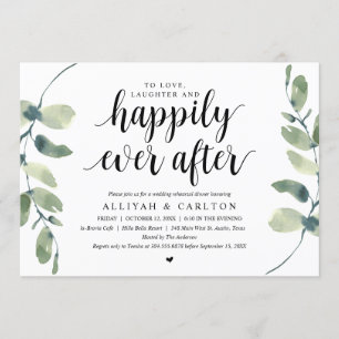 Greenery Eucalyptus, Wedding Rehearsal Dinner Kaart