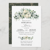 Greenery Eucalyptus Wedding Rehearsal Dinner Kaart (Voorkant / Achterkant)